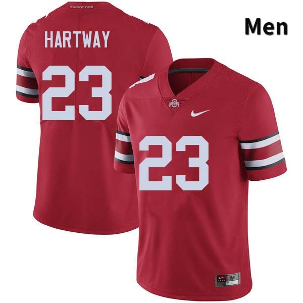 Men's Ohio State Buckeyes #23 Michael Hartway Red Authentic College Stitched Football Jersey 23JS044VP